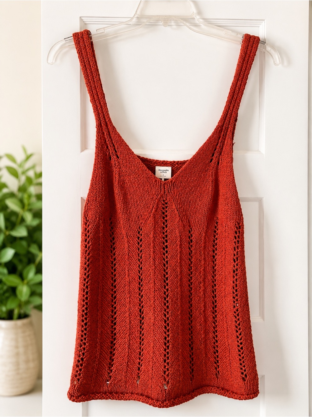 Abercrombie & Fitch Rust Orange Knit Sweater Tank Top Size Large